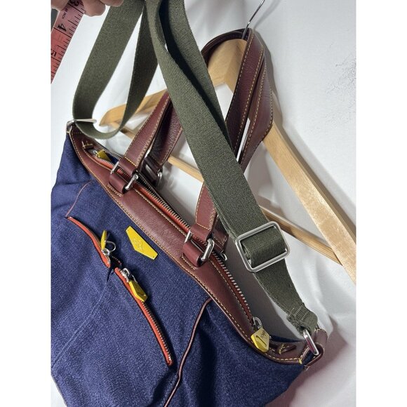 Kipling Crossbody Handbag Tote Purse Navy With Yellow Accents EUC - Picture 16 of 16